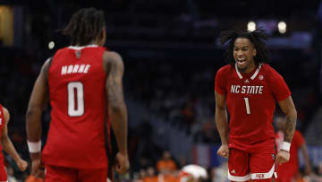 Mar 13, 2024; Washington, D.C., USA; North Carolina State Wolfpack guard Jayden Taylor (1)