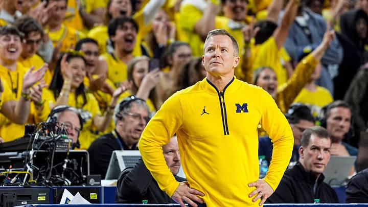 Michigan head coach Dusty May looks on after a play against Michigan State during the second half at Crisler Center in Ann Arbor on Sunday, March 8, 2026.