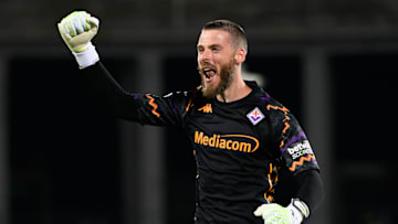 David De Gea of ACF Fiorentina celebrates after Albert...