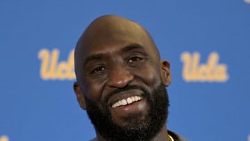 Bruins head football coach at Pauley Pavilion.  Mandatory Credit: Jayne Kamin-Oncea-USA TODAY Sports