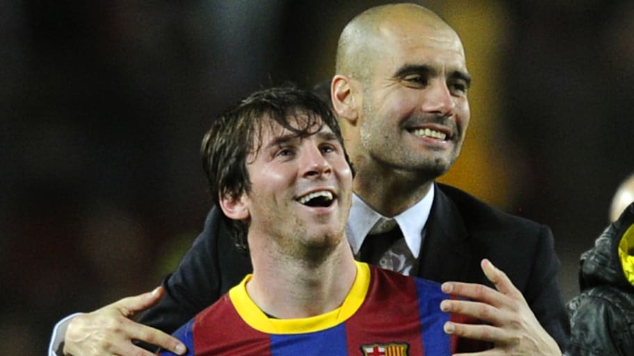 Lionel Messi and Pep Guardiola