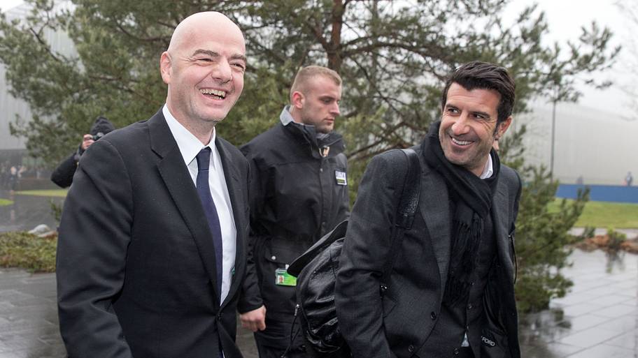 Gianni Infantino (left) and Luís Figo.