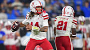 Nebraska Cornhuskers quarterback TJ Lateef throws against the UCLA Bruins during the first half at the Rose Bowl. 