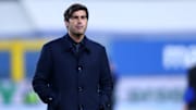 Paulo Fonseca, head coach of As Roma,  looks on before the...