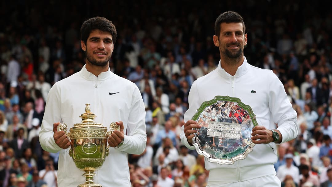 Novak Djokovic and Carlos Alcaraz at Wimbledon final 