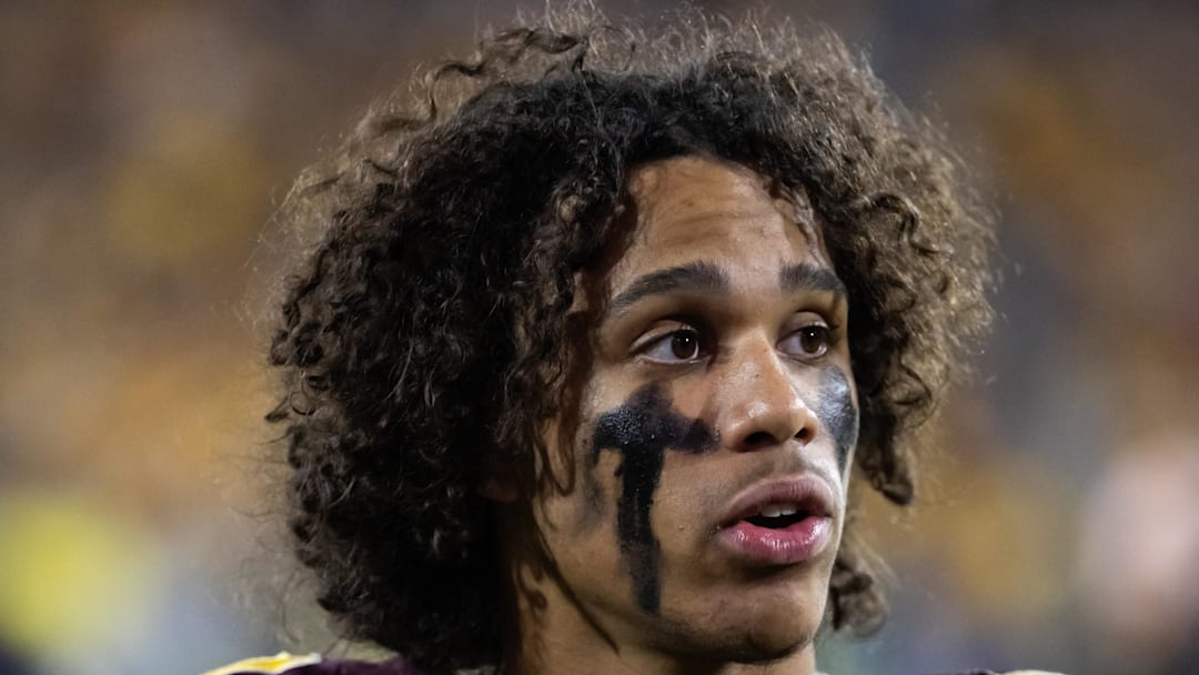 Nov 28, 2025; Tempe, Arizona, USA; Arizona State Sun Devils wide receiver Jordyn Tyson (0) against the Arizona Wildcats during the 99th Territorial Cup at Mountain America Stadium. Mandatory Credit: Mark J. Rebilas-Imagn Images Nov 28, 2025; Tempe, Arizona, USA; Arizona State Sun Devils wide receiver Jordyn Tyson (0) against the Arizona Wildcats during the 99th Territorial Cup at Mountain America Stadium. Mandatory Credit: Mark J. Rebilas-Imagn Images