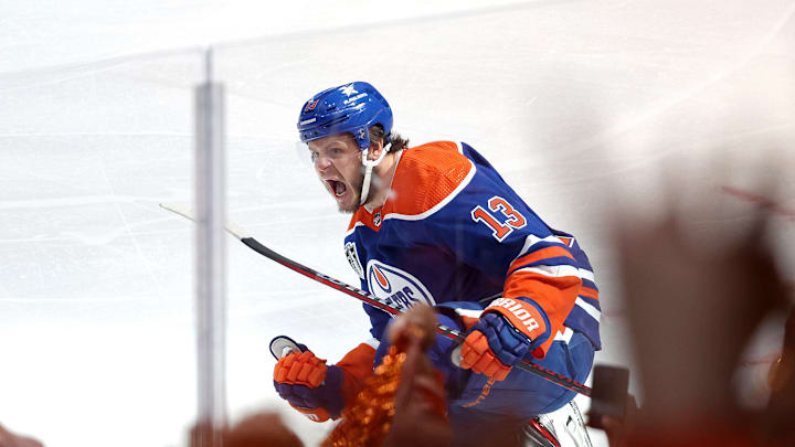 Mattias Janmark celebrates goal