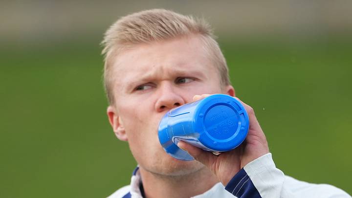 Erling Haaland during a Manchester City training session