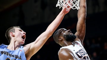 Oregon State's Rodrigue Andela (34) goes up for a shot in a men   s basketball game against Bushnell on Tuesday, Nov. 15, 2022 at OSU in Corvallis, Ore.

Osuvsbushnell840
