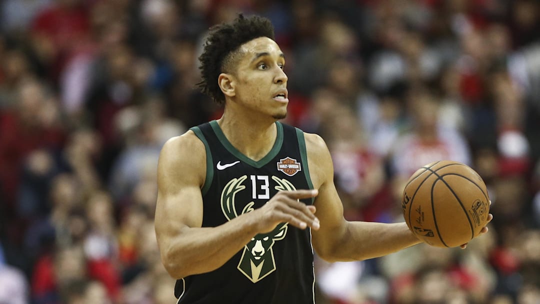 Milwaukee Bucks guard Malcolm Brogdon dribbles the ball during the fourth quarter against the Houston Rockets at Toyota Center on January 9, 2019.