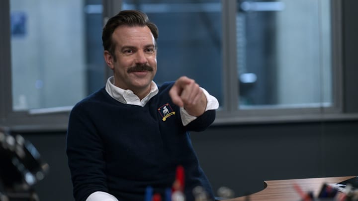 Jason Sudeikis in “Ted Lasso,” premiering July 23, 2021 on Apple TV+.