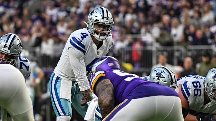 Dak Prescott and the Cowboys will take on the Vikings on Sunday night. Dak Prescott and the Cowboys will take on the Vikings on Sunday night.