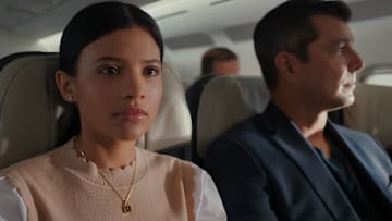 (L to R) Nikki Rodriguez as Jackie and Alex Quijano as Uncle Richard in episode 110 of My Life with the Walter Boys 