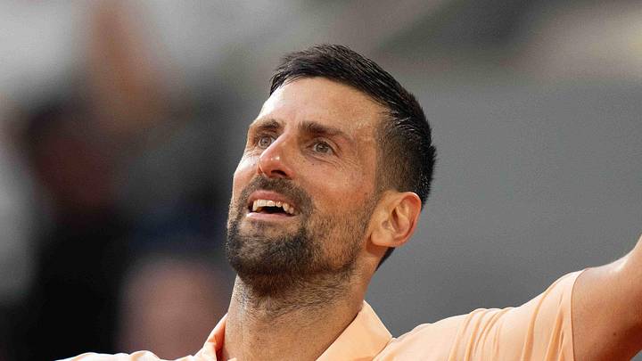 Novak Djokovic reacts during his match