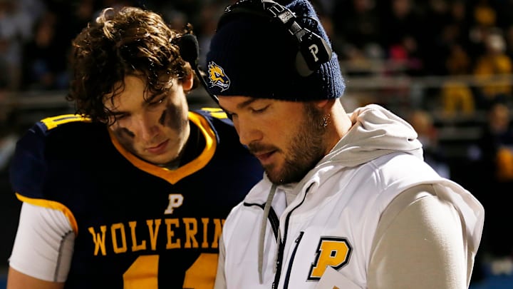 Prince Avenue's Aaron Philo (11) and Prince Avenue offensive coordinator Jon Richt on the sideline during a GHSA high school football playoff game between St. Francis and Prince Avenue in Bogart, Ga., on Friday, Dec. 2, 2022. Prince Avenue won 24-20.
News Joshua L Jones Prince Avenue's Aaron Philo (11) and Prince Avenue offensive coordinator Jon Richt on the sideline during a GHSA high school football playoff game between St. Francis and Prince Avenue in Bogart, Ga., on Friday, Dec. 2, 2022. Prince Avenue won 24-20.
News Joshua L Jones