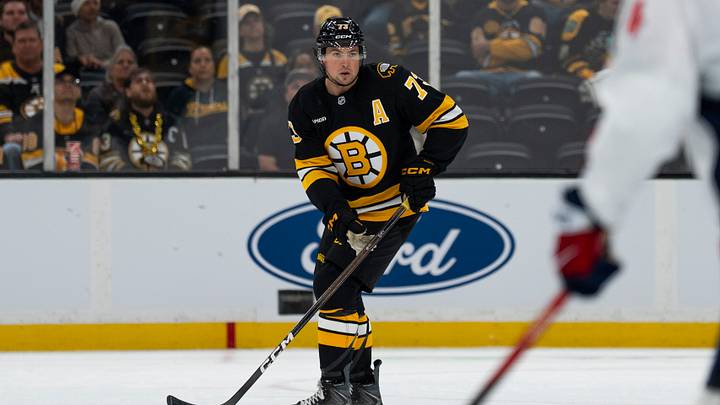 Sep 20, 2026; Boston, Massachusetts, USA; Boston Bruins defenseman Charlie McAvoy (73) skates with the puck during the first period of the game against the Washington Capitals at TD Garden. Mandatory Credit: Natalie Reid-Imagn Images Sep 20, 2026; Boston, Massachusetts, USA; Boston Bruins defenseman Charlie McAvoy (73) skates with the puck during the first period of the game against the Washington Capitals at TD Garden. Mandatory Credit: Natalie Reid-Imagn Images