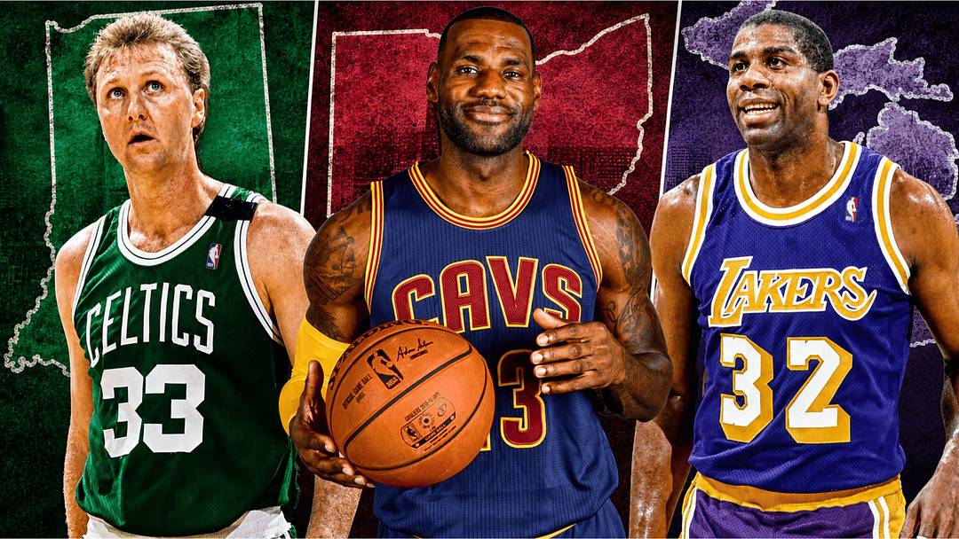 Larry Bird, LeBron James, and Magic Johnson