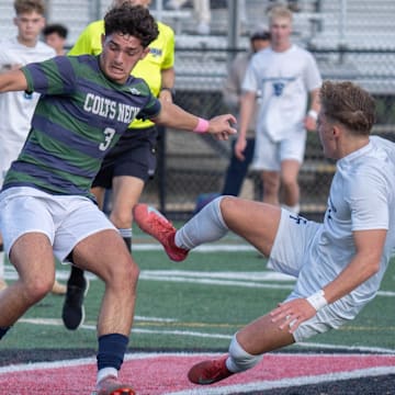 Colts Neck junior Sean Moore (3) was one of more than boys soccer players selected as a 2025 All-American by United Soccer Coaches.