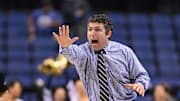 Josh Pastner gives instructions during the 2023 ACC tournament while with Georgia Tech.