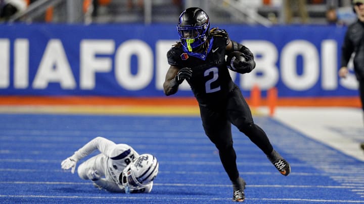 Ashton Jeanty runs the ball during No. 12 Boise State's 28–21 win over Nevada on Nov. 9, 2024. Ashton Jeanty runs the ball during No. 12 Boise State's 28–21 win over Nevada on Nov. 9, 2024.