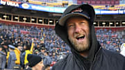 Dave Portnoy, Bar Stool Sports  founder and owner  walks along the sidelines before the playing of the 125 Army Navy game at Commanders Field.