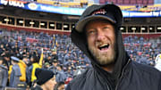 Dave Portnoy, Barstool Sports founder and owner, walks along the sidelines before the playing of the 125 Army-Navy game 