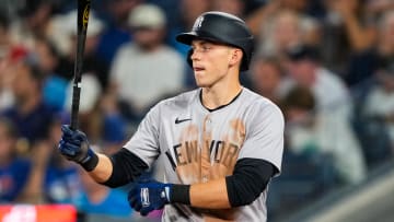 Jun 29, 2024; Toronto, Ontario, CAN; New York Yankees first base Ben Rice (93) sets to bat against the Toronto Blue Jays at Rogers Centre. Mandatory Credit: Kevin Sousa-USA TODAY Sports