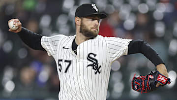 Chicago White Sox starting pitcher Adrian Houser (57) throws against the Seattle Mariners at Rate Field. 