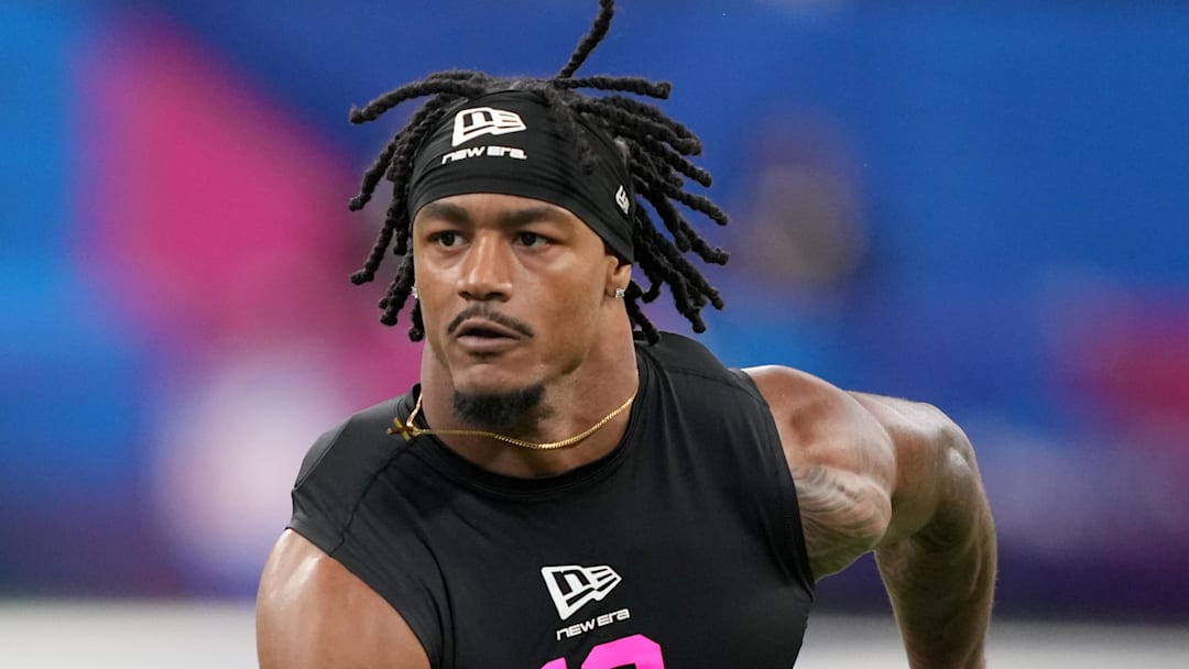 Toledo defensive back Andre Fuller (DB10) during the NFL Scouting Combine at Lucas Oil Stadium