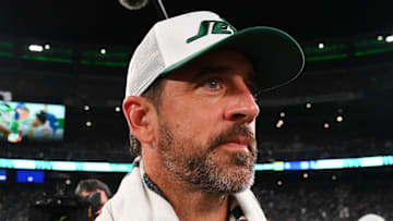 New York Jets quarterback Aaron Rodgers 