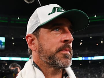 New York Jets quarterback Aaron Rodgers 