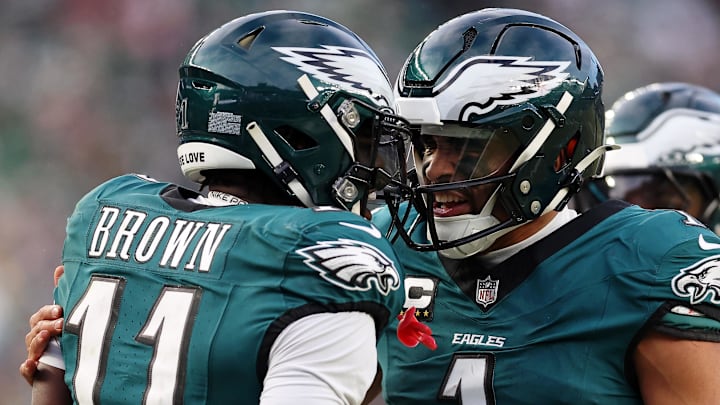 Jalen Hurts sealed the Eagles' win over the Vikings with a deep shot to A.J. Brown. Jalen Hurts sealed the Eagles' win over the Vikings with a deep shot to A.J. Brown.