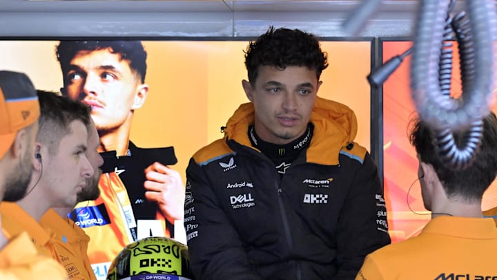 Jun 7, 2024; Montreal, Quebec, CAN; McLaren driver driver Lando Norris (GBR) in the pit lane during the practice session at Circuit Gilles Villeneuve. Mandatory Credit: Eric Bolte-Imagn Images