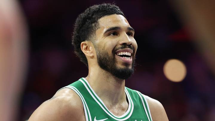 Apr 30, 2026; Philadelphia, Pennsylvania, USA; Boston Celtics forward Jayson Tatum (0) prepares to take a foul shot against the Philadelphia 76ers during the second quarter at Xfinity Mobile Arena. Mandatory Credit: Bill Streicher-Imagn Images