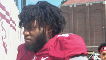 Florida State football and coaches players arrive for the fifth FSU spring football practice of the
