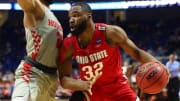 Mar 24, 2019; Tulsa, OK, USA; Ohio State Buckeyes guard Keyshawn Woods (32) controls the ball as Houston Cougars guard Galen Robinson Jr. (25) defends during the second half in the second round of the 2019 NCAA Tournament at BOK Center. Mandatory Credit: Mark J. Rebilas-USA TODAY Sports