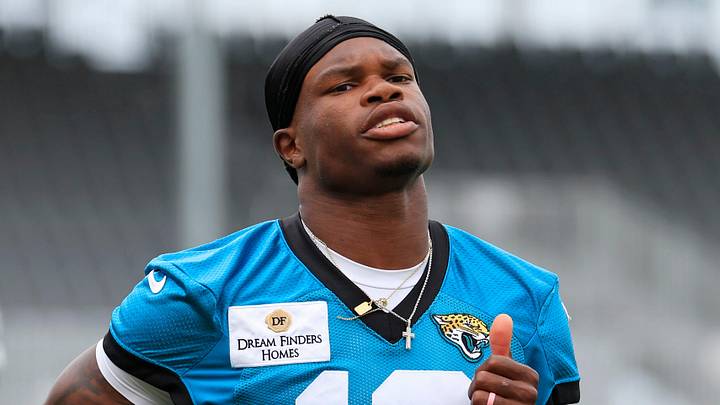 Jacksonville Jaguars wide receiver/cornerback Travis Hunter (12) runs during the first day of minicamp at the Miller Electric Center, Tuesday, June 9, 2026, in Jacksonville, Fla.