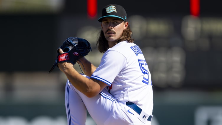 Oct 22, 2022; Phoenix, Arizona, USA; Toronto Blue Jays pitcher Hagen Danner plays for the Salt River