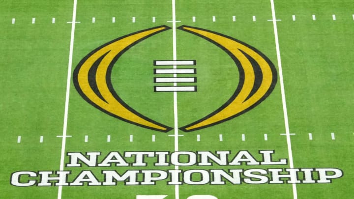 The 2024 CFP logo on the field
