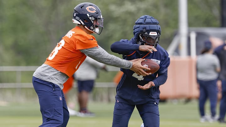 Caleb Williams hands off to D'Andre Swift during individual work at OTAs. Both are possible X-factors but are the biggest one for the Bears. Caleb Williams hands off to D'Andre Swift during individual work at OTAs. Both are possible X-factors but are the biggest one for the Bears.