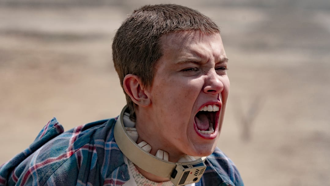Millie Bobby Brown as Eleven in STRANGER THINGS. 