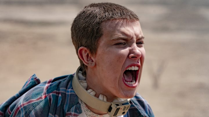 Millie Bobby Brown as Eleven in STRANGER THINGS. 