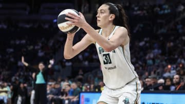 New York Liberty forward Breanna Stewart (30) at UBS Arena.