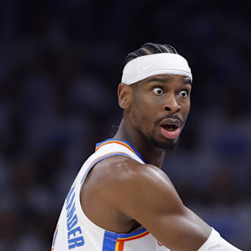 Gilgeous-Alexander did a double take when he saw a man sitting next to his wife, then realized it was former teammate Chris Paul. 