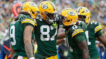 Green Bay Packers WRs Romeo Doubs, Christian Watson, Jayden Reed