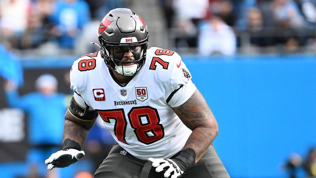Dec 21, 2025; Charlotte, North Carolina, USA;  Tampa Bay Buccaneers offensive tackle Tristan Wirfs (78) on the field in the first quarter at Bank of America Stadium. Mandatory Credit: Bob Donnan-Imagn Images