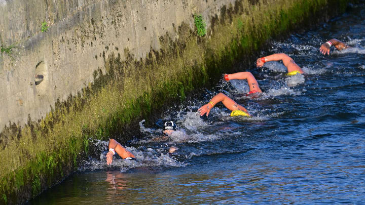 American Katie Grimes said the open-water swim in the Seine was the hardest thing she's ever done.