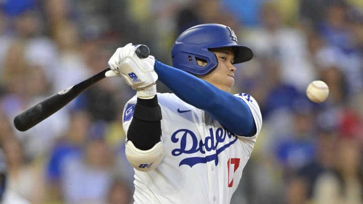  Los Angeles Dodgers designated hitter Shohei Ohtani (17) at bat in the third inning against the Los Angeles Angels at Dodger Stadium on June 21.