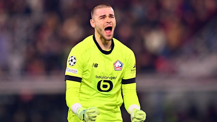 Lucas Chevalier lors du magnifique parcours en C1 du LOSC. Lucas Chevalier lors du magnifique parcours en C1 du LOSC.