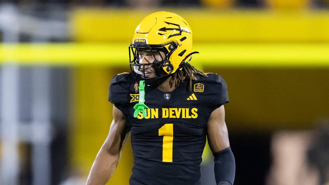 Oct 25, 2025; Tempe, Arizona, USA; Arizona State Sun Devils defensive back Keith Abney II (1) against the Houston Cougars at Mountain America Stadium. Mandatory Credit: Mark J. Rebilas-Imagn Images Oct 25, 2025; Tempe, Arizona, USA; Arizona State Sun Devils defensive back Keith Abney II (1) against the Houston Cougars at Mountain America Stadium. Mandatory Credit: Mark J. Rebilas-Imagn Images